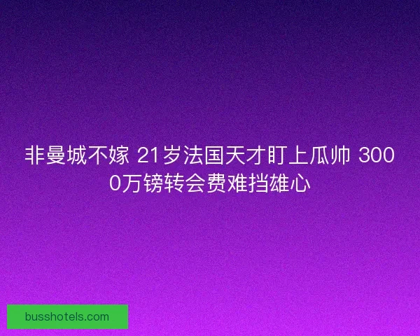 非曼城不嫁 21岁法国天才盯上瓜帅 3000万镑转会费难挡雄心